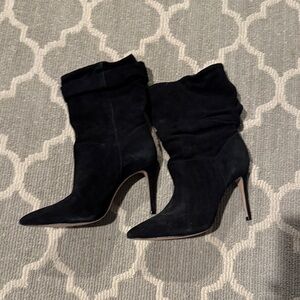 Schutz Slouchy Black Suede Women's Boots